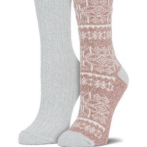 NWT Cuddl Duds | Chalk Pink & Gray Snowflake 2-Pair Socks Set